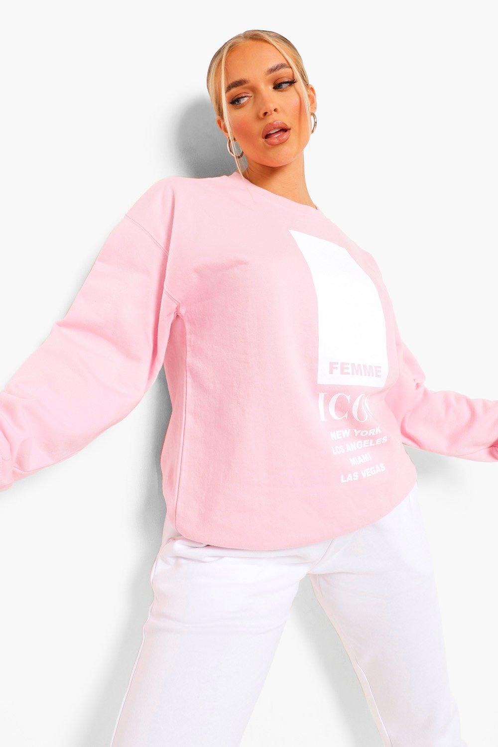 Petite Femme Icon Oversized Sweatshirt boohoo